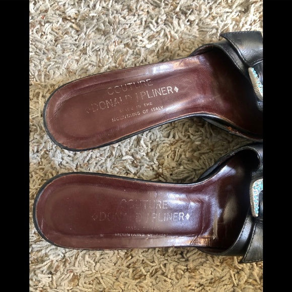 DONALD J PLINER Turquoise Buckle Kitten Heels - Picture 6 of 9